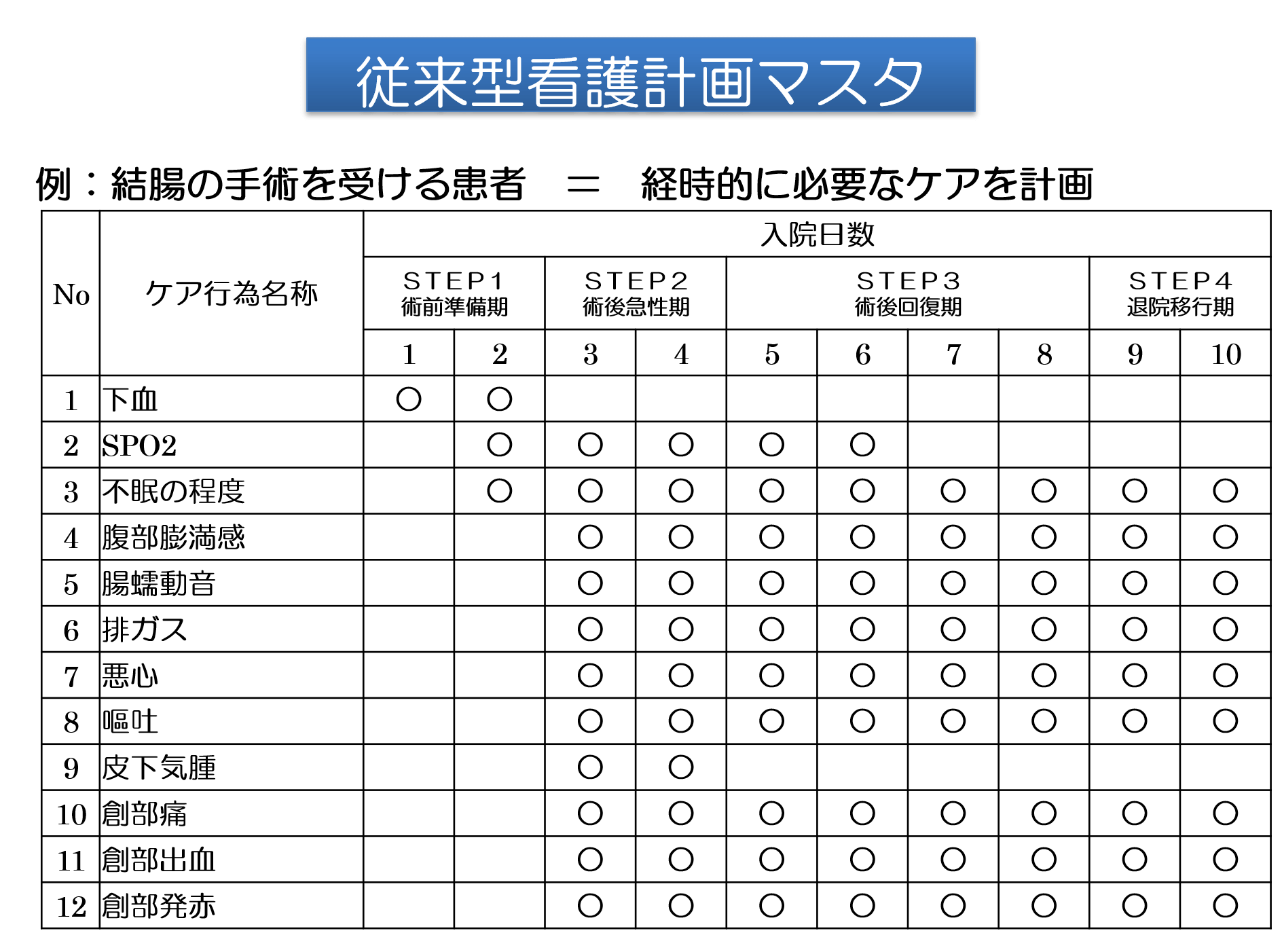 従来型看護計画マスタ